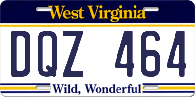 WV license plate DQZ464