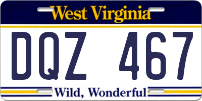 WV license plate DQZ467
