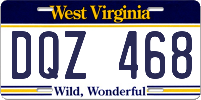 WV license plate DQZ468
