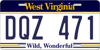 WV license plate DQZ471