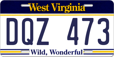WV license plate DQZ473