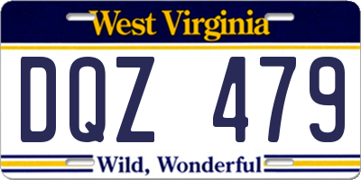 WV license plate DQZ479