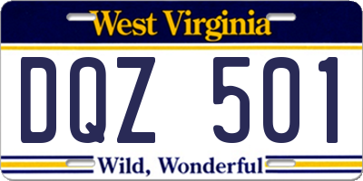 WV license plate DQZ501