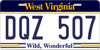 WV license plate DQZ507