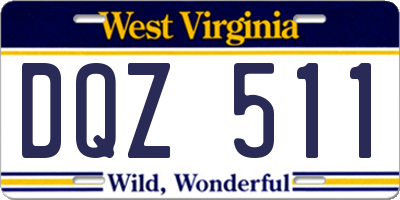 WV license plate DQZ511