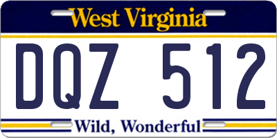 WV license plate DQZ512