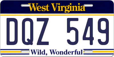 WV license plate DQZ549