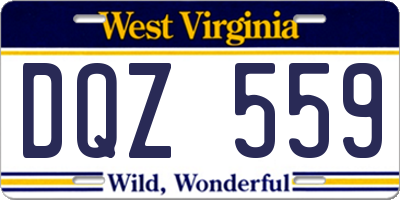 WV license plate DQZ559