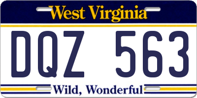 WV license plate DQZ563