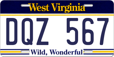 WV license plate DQZ567
