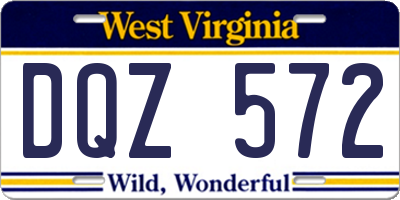 WV license plate DQZ572