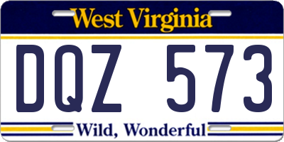 WV license plate DQZ573