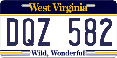 WV license plate DQZ582