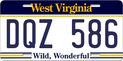 WV license plate DQZ586