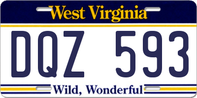 WV license plate DQZ593