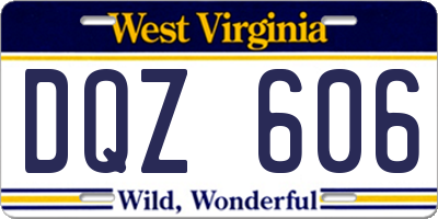 WV license plate DQZ606