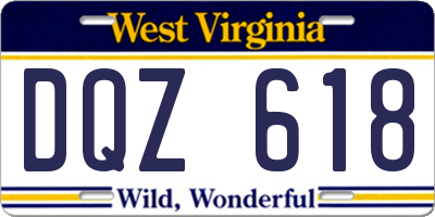 WV license plate DQZ618