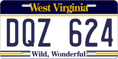 WV license plate DQZ624