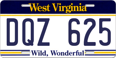 WV license plate DQZ625
