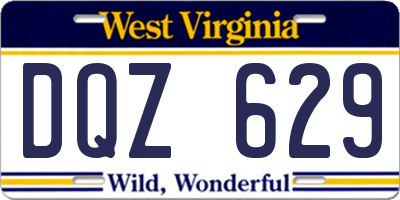 WV license plate DQZ629