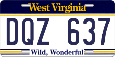 WV license plate DQZ637