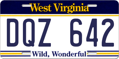 WV license plate DQZ642