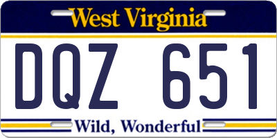WV license plate DQZ651