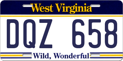 WV license plate DQZ658