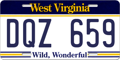 WV license plate DQZ659