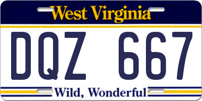 WV license plate DQZ667