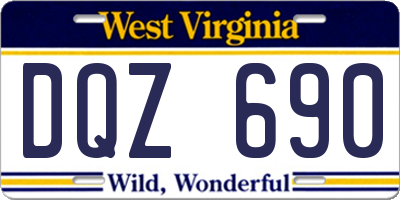 WV license plate DQZ690