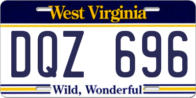 WV license plate DQZ696