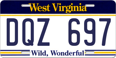 WV license plate DQZ697