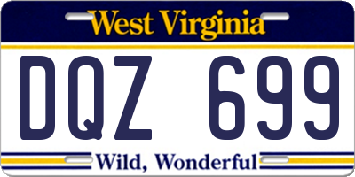WV license plate DQZ699