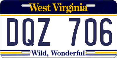 WV license plate DQZ706