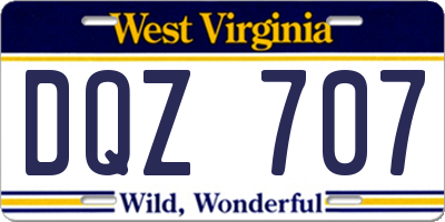 WV license plate DQZ707