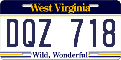 WV license plate DQZ718
