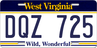 WV license plate DQZ725