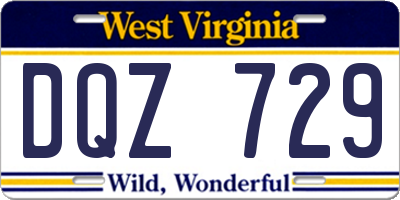 WV license plate DQZ729