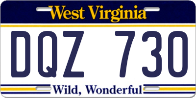 WV license plate DQZ730