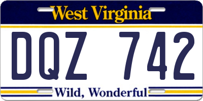 WV license plate DQZ742