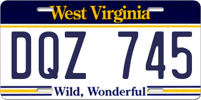 WV license plate DQZ745