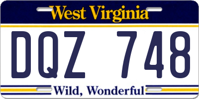 WV license plate DQZ748