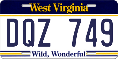 WV license plate DQZ749