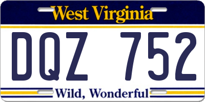WV license plate DQZ752