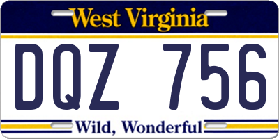 WV license plate DQZ756