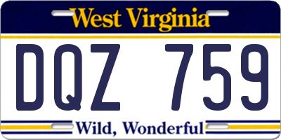 WV license plate DQZ759