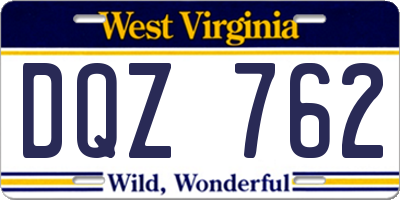 WV license plate DQZ762