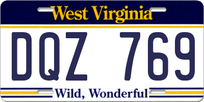 WV license plate DQZ769