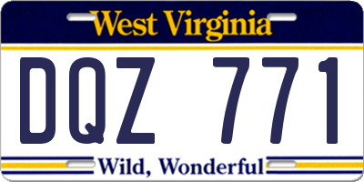 WV license plate DQZ771